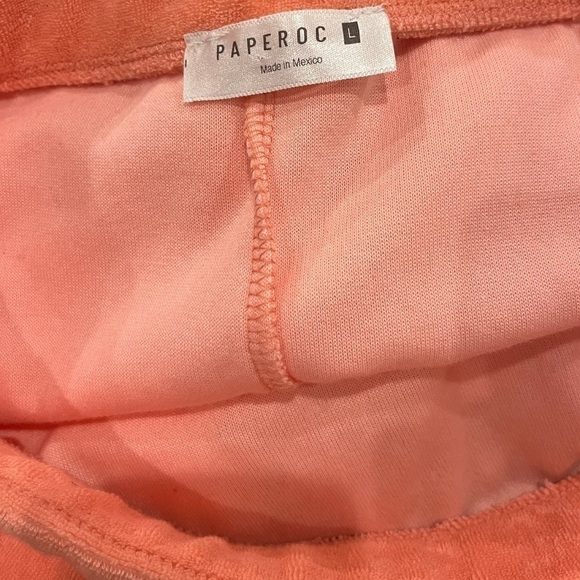 Paperoc | Pink Coral Terry Cloth Y2K Mini Skirt | Size Large - Picture 4 of 8